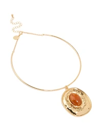 Gold Gem Molten Necklace
