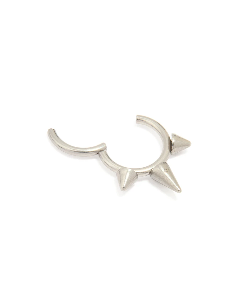 Titanium Pointed Punk Clicker Ring
