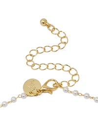 Gold Plated Pearl Letter A Necklace