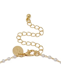 Gold Plated Pearl Letter B Necklace