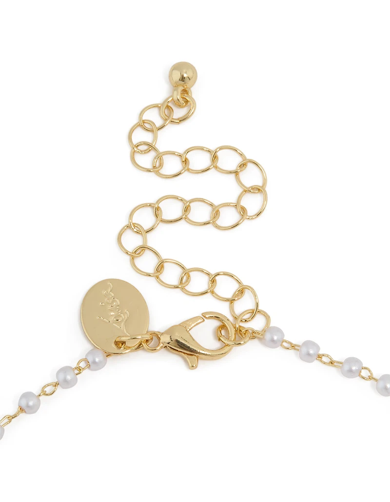 Gold Plated Pearl Letter K Necklace