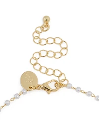 Gold Plated Pearl Letter K Necklace
