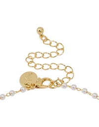 Gold Plated Pearl Letter L Necklace