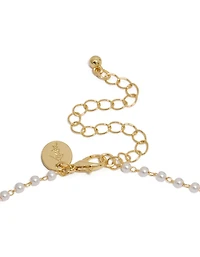 Gold Plated Pearl Letter R Necklace