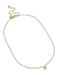 Gold Plated Pearl Letter S Necklace
