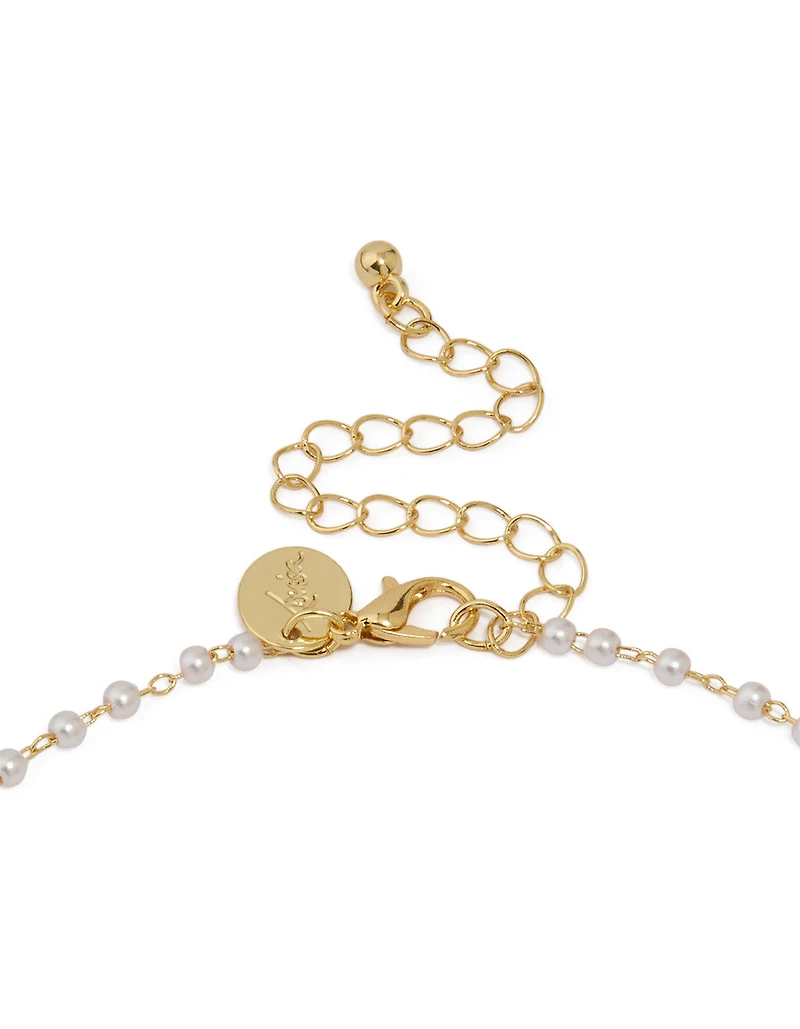 Gold Plated Pearl Letter S Necklace