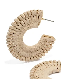 Gold Suede Braided Hoop Earrings