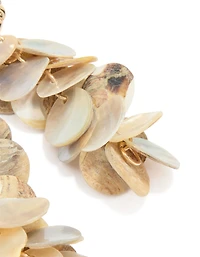 Gold Genuine Shell Circle Drop Earrings