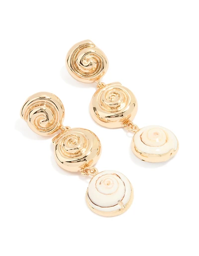 Boucles d’oreilles en spirale dorée