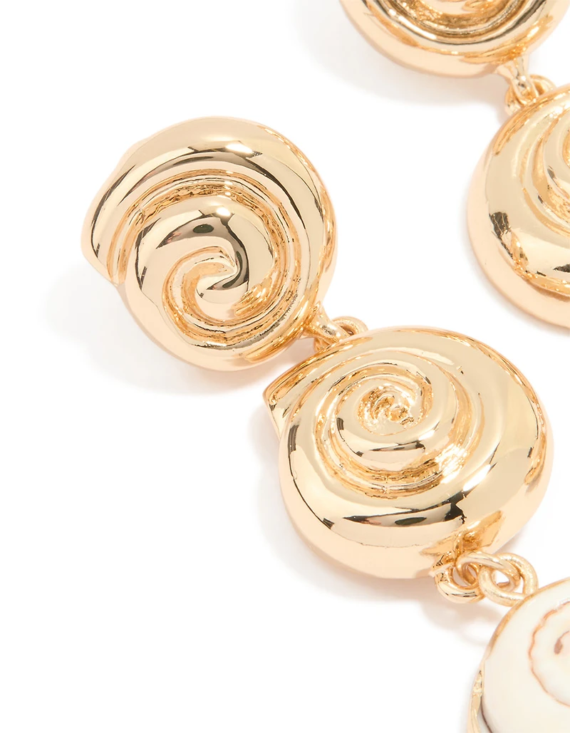 Boucles d’oreilles en spirale dorée