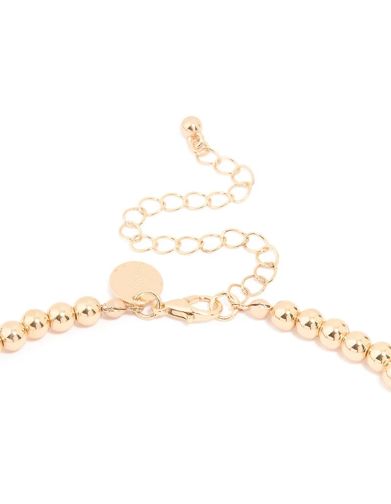 Gold Molten Coin Charm Necklace