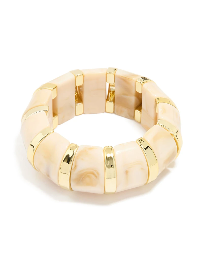 Gold Marble Large Stretch Bracelet