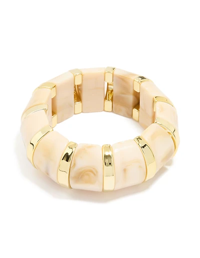 Gold Marble Large Stretch Bracelet