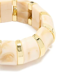 Gold Marble Large Stretch Bracelet
