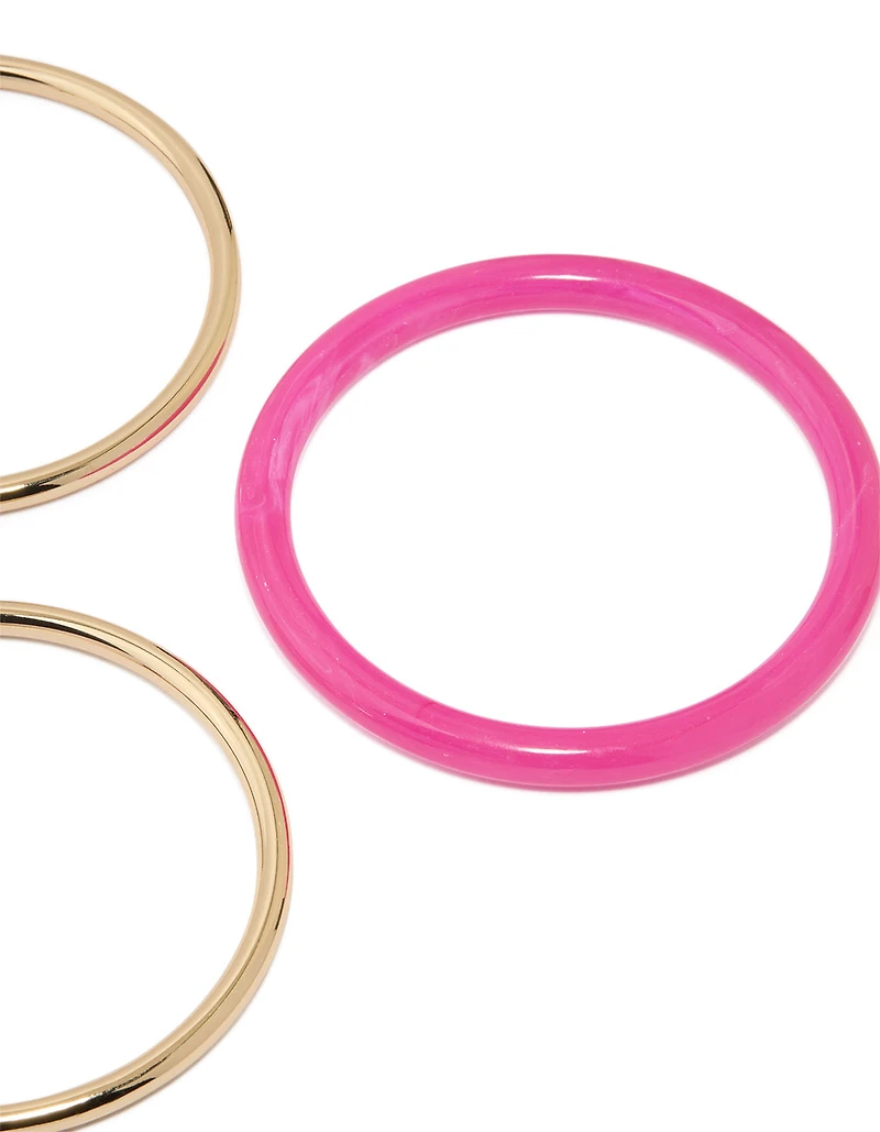 Gold Red & Pink Bangles 5-Pack
