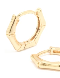 Gold Plated Surgical Steel Bamboo Clicker Earrings