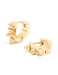 Gold Plated Surgical Steel Pointed Spikey Clicker Earrings