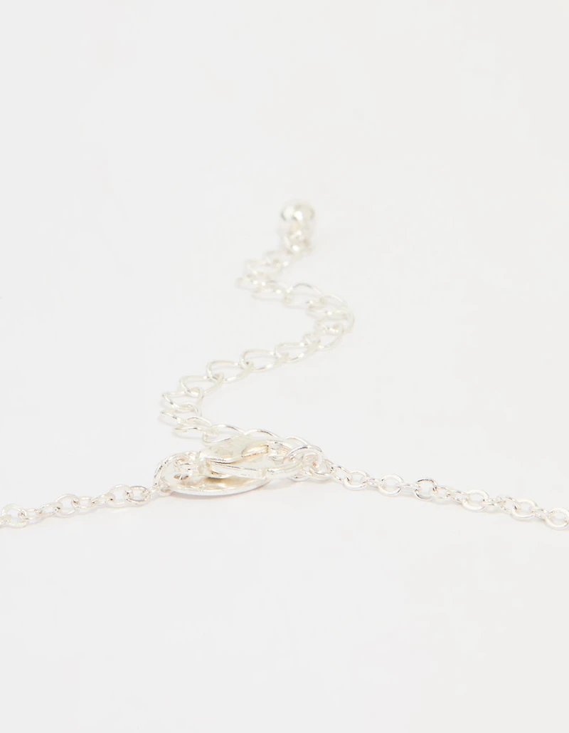 Silver Plated Cubic Zirconia Large Cross Pendant Necklace