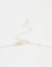 Silver Plated Cubic Zirconia Large Cross Pendant Necklace
