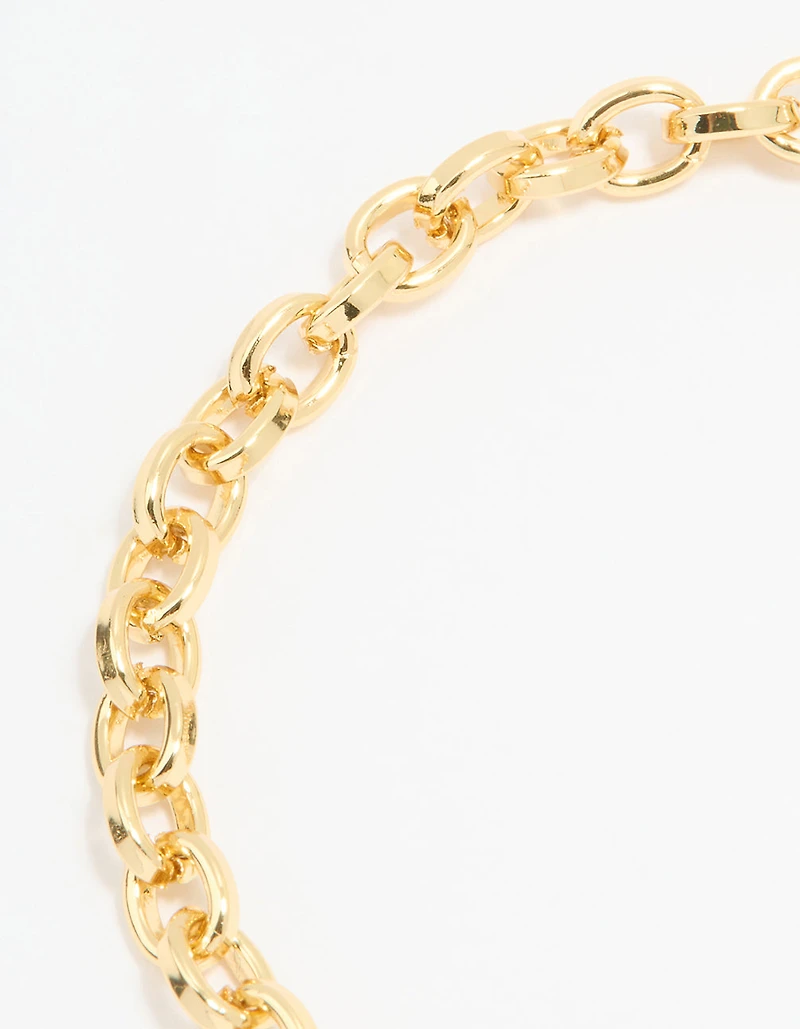Gold Plated Heart Chain Fob T & O Bracelet