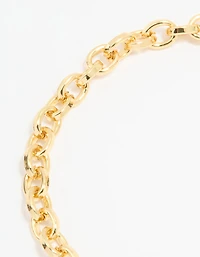 Gold Plated Heart Chain Fob T & O Bracelet