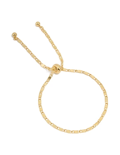 Bracelet à bascule en chaîne de maillons plaqué or