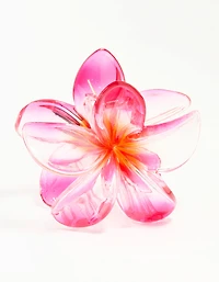 Pink & Orange Frangipani Ombre Tropical Claw Clip
