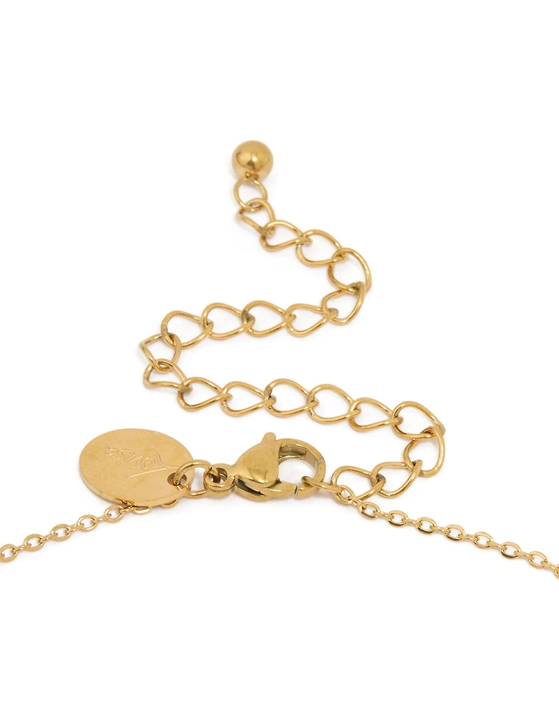 Waterproof Gold Plated Stainless Steel Mini Heart Letter A Necklace