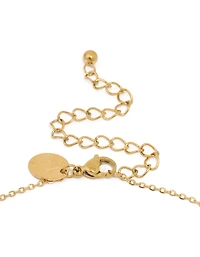 Waterproof Gold Plated Stainless Steel Mini Heart Letter A Necklace