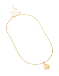 Waterproof Gold Plated Stainless Steel Circle Leo Necklace