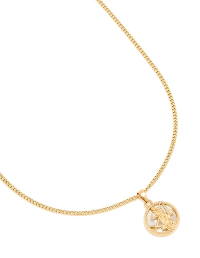 Collier circulaire imperméable en acier inoxydable plaqué or