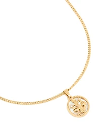 Collier circulaire étanche en acier inoxydable inoxydable plaqué or en zircone Libra Circle