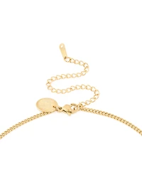 Waterproof Gold Plated Stainless Steel Cubic Zirconia Libra Circle Necklace