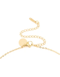 Waterproof Gold Plated Stainless Steel Cubic Zirconia Mini Pavé Letter M Necklace