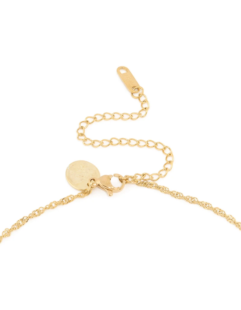 Waterproof Gold Plated Stainless Steel Cancer Tab Necklace
