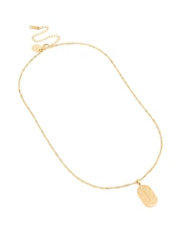 Waterproof Gold Plated Stainless Steel Libra Tab Necklace