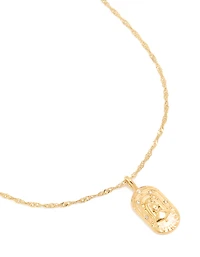 Waterproof Gold Plated Stainless Steel Virgo Tab Necklace