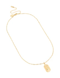 Waterproof Gold Plated Stainless Steel Virgo Tab Necklace