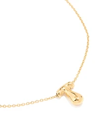 Waterproof Gold Plated Stainless Steel Large Bubble Letter T Necklace