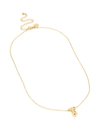 Waterproof Gold Plated Stainless Steel Large Bubble Letter T Necklace