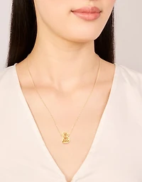 Waterproof Gold Plated Stainless Steel Large Bubble Letter B Necklace