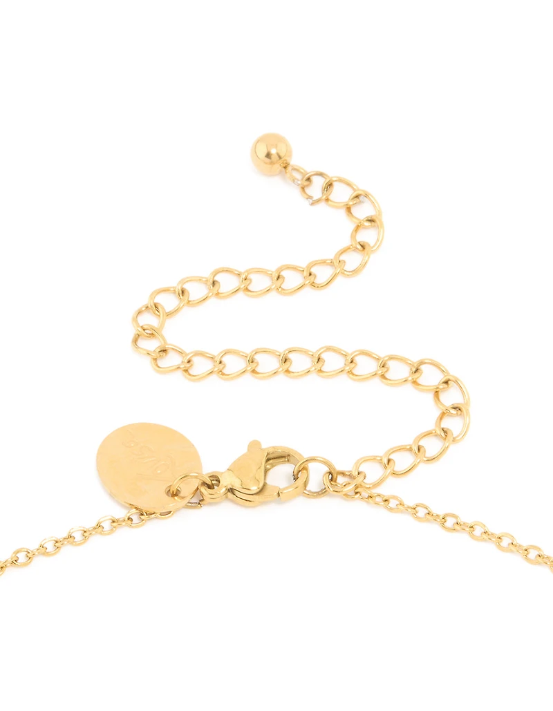 Waterproof Gold Plated Stainless Steel Large Bubble Letter B Necklace