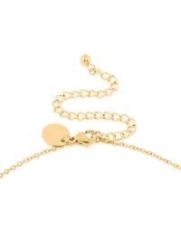 Collier imperméable en acier inoxydable plaqué or avec une grande lettre S à bulles