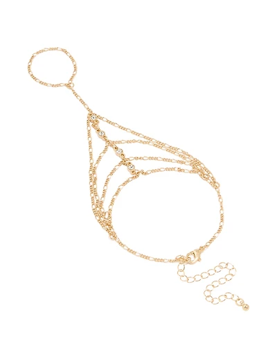 Gold Diamante Layered Hand Chain