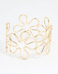 Manchette de bras en forme de grande fleur en or