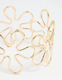Gold Large Flower Arm Cuff