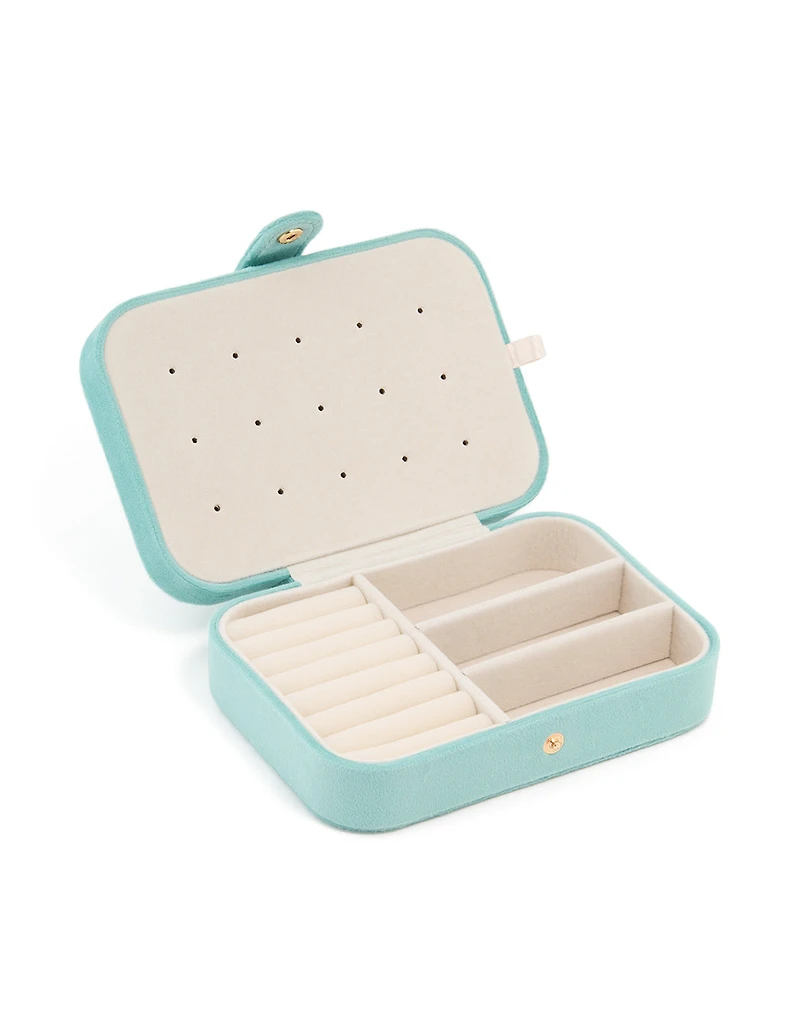 Light Blue Velvet Rectangle Jewellery Box