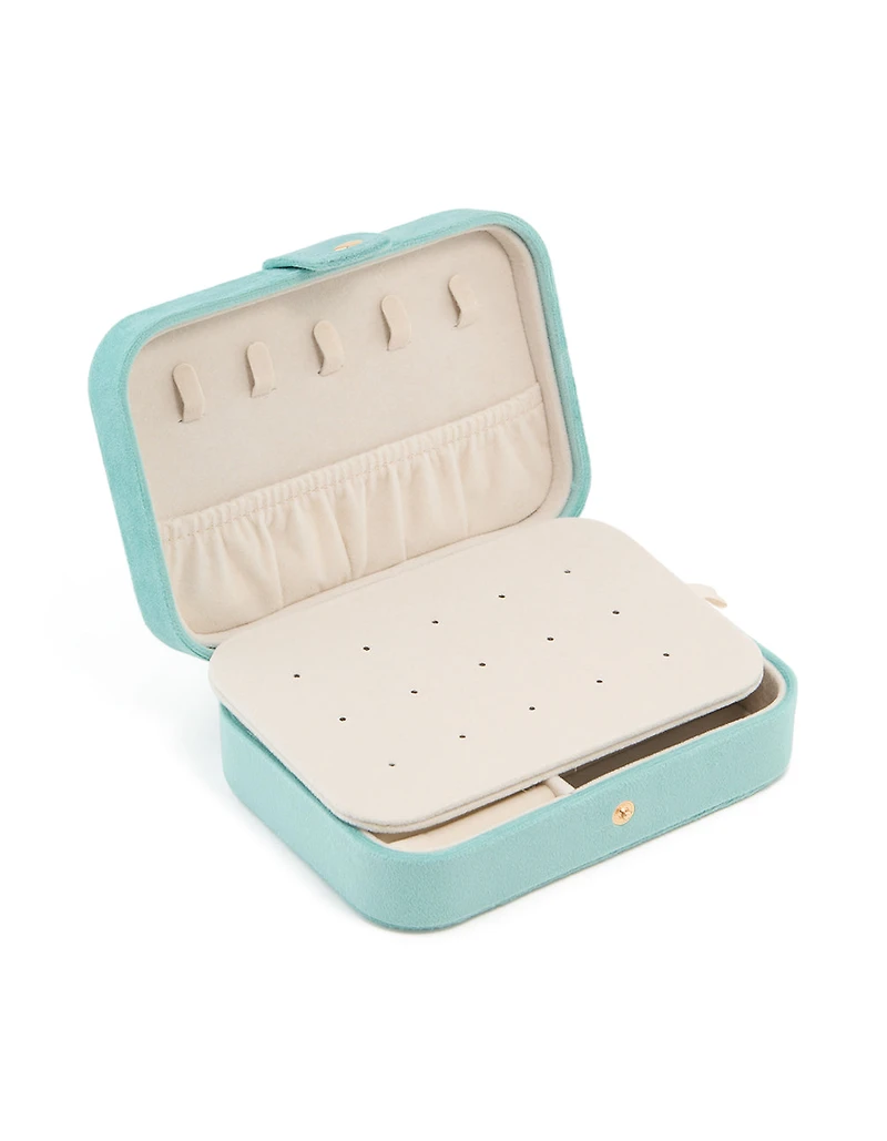Light Blue Velvet Rectangle Jewellery Box