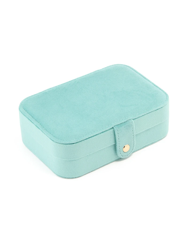 Light Blue Velvet Rectangle Jewellery Box