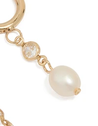 Boucles d’oreilles Huggie en acier inoxydable inoxydable étanches en zircone perlée